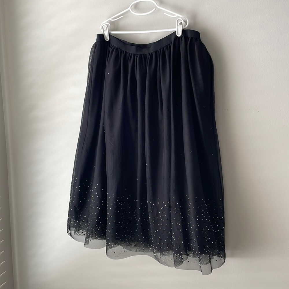 A New Day Black Tulle Skirt with silver detail - XL
